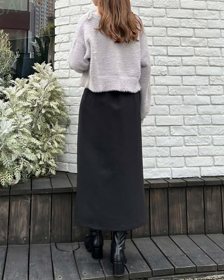 INGNI(イング) フェザーショート丈ニットカーディガン+肩リボンキャミSET グレージュ