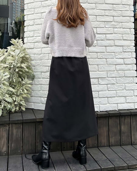 INGNI(イング) フェザーショート丈ニットカーディガン+肩リボンキャミSET グレージュ