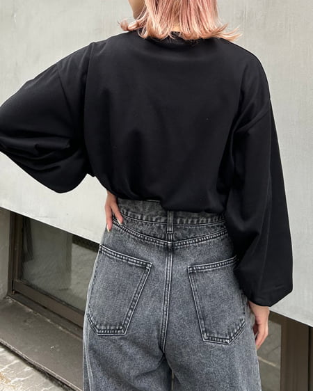 INGNI（イング） シンプルロゴロングTシャツ ｸﾛ