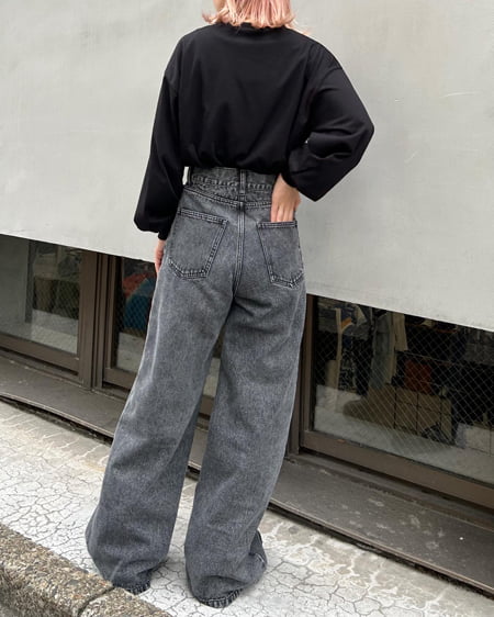 INGNI（イング） シンプルロゴロングTシャツ ｸﾛ