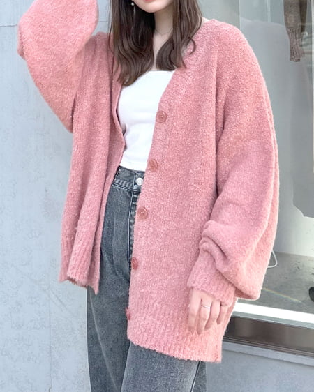 INGNI(イング) ブークレーニットカーディガン ピンク