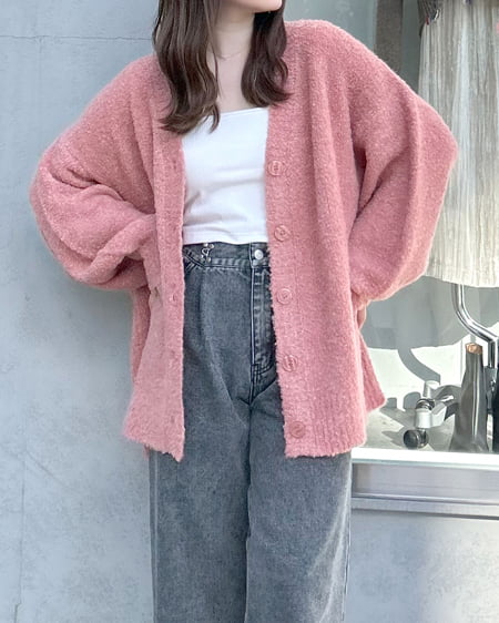 INGNI(イング) ブークレーニットカーディガン ピンク