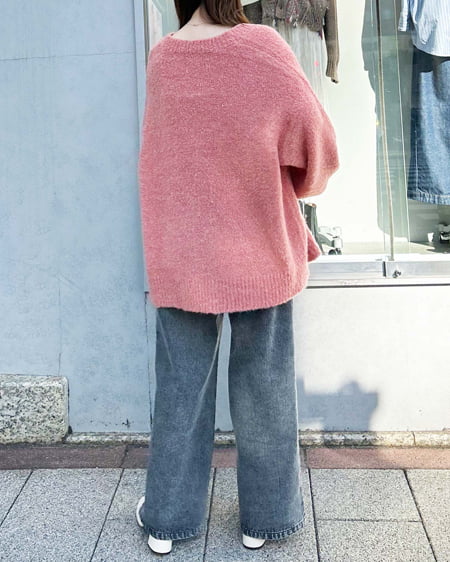 INGNI(イング) ブークレーニットカーディガン ピンク