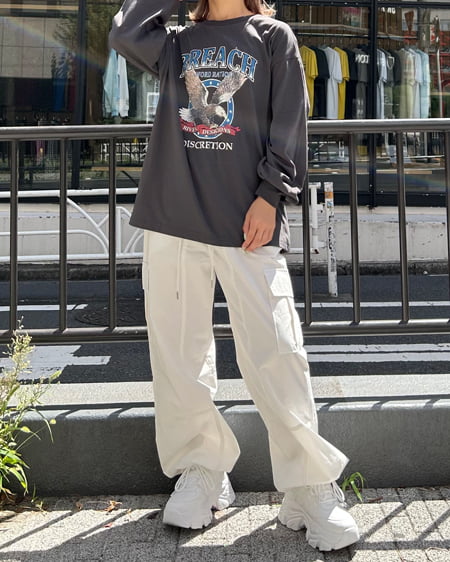 INGNI（イング） イーグルロゴロングTシャツ ｽﾐｸﾛ/ﾌﾞﾙｰ
