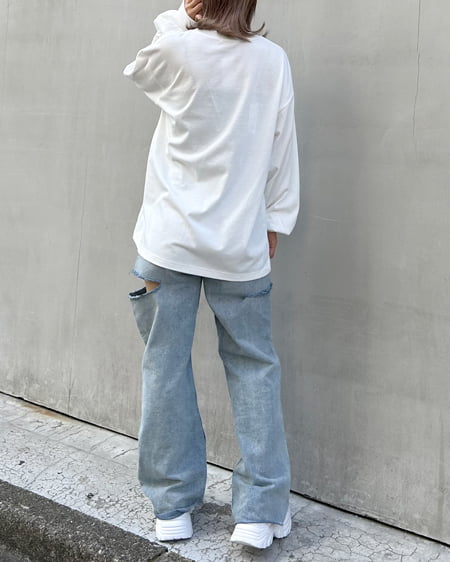 INGNI（イング） イーグルロゴロングTシャツ ｵﾌﾎﾜｲﾄ/ｱｶ