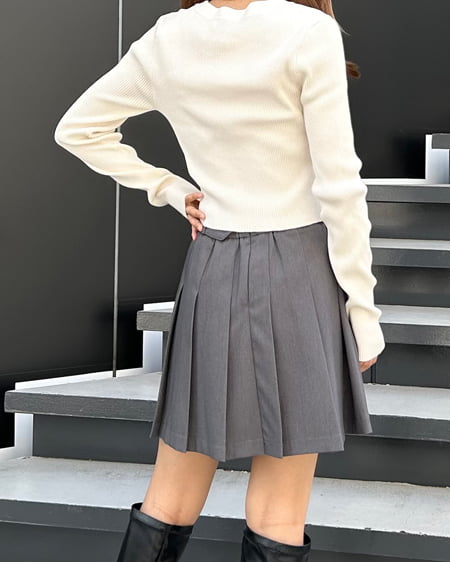 INGNI（イング） クルーネックフロントジップニットカーディガン ｱｲﾎﾞﾘｰ