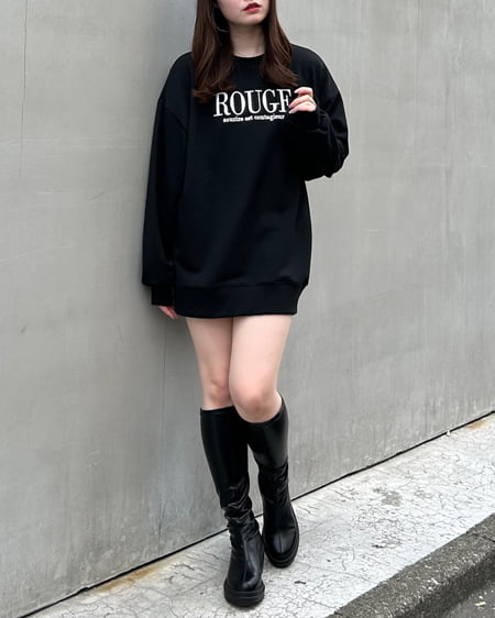 INGNI（イング） ふくれ刺しゅうロゴチュニック ｸﾛ