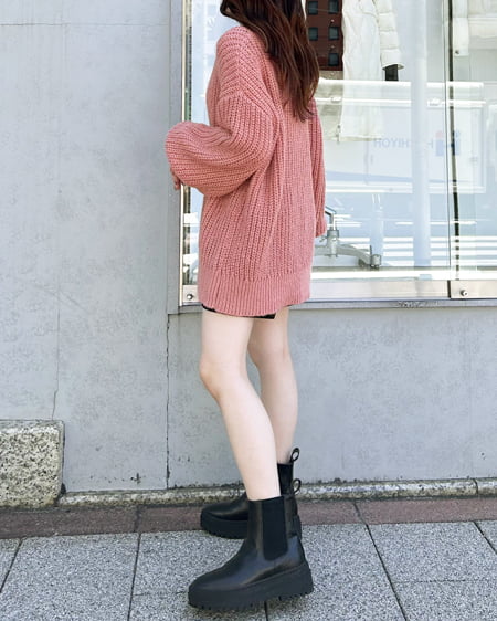 INGNI（イング） 畦モヘアタッチニットカーディガン ﾋﾟﾝｸ