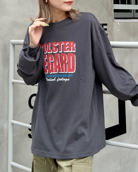 かすれプリントロゴチュニックロングTシャツ｜INGNI(イング