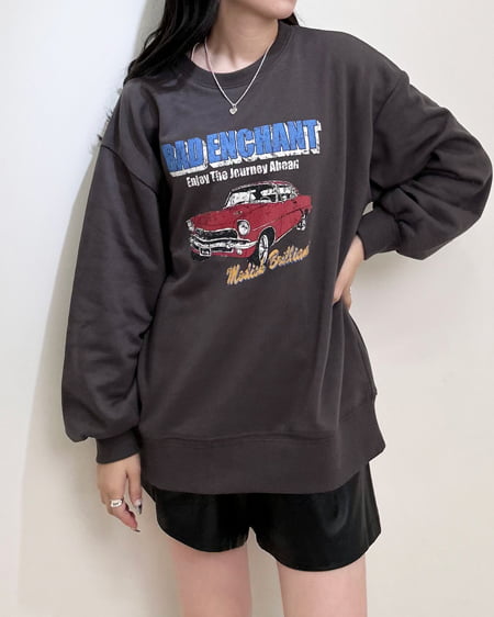 INGNI（イング） ヴィンテージカープリントプルオーバー ｽﾐｸﾛ