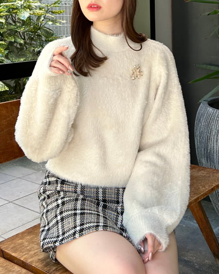 INGNI(イング) 【セットアイテム】ブローチ付フェザーヤーン長袖ニット