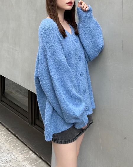 INGNI(イング) ブークレーニットカーディガン ブルー