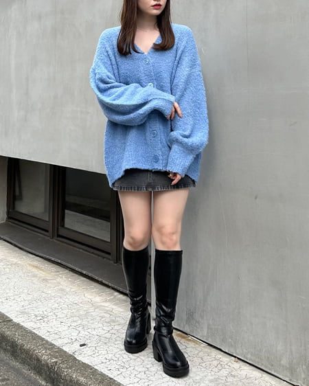 INGNI(イング) ブークレーニットカーディガン ブルー