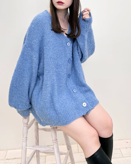 INGNI(イング) ブークレーニットカーディガン ブルー