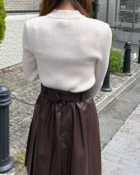 INGNI（イング） メランジフレアスリーブリブニット ｱｲﾎﾞﾘｰ