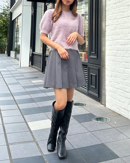 INGNI（イング） 共ベルト付プリーツスカパン ｸﾞﾚｰ