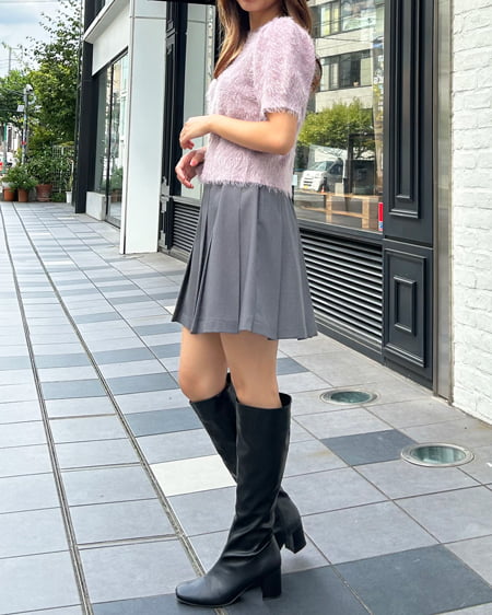 INGNI（イング） 共ベルト付プリーツスカパン ｸﾞﾚｰ