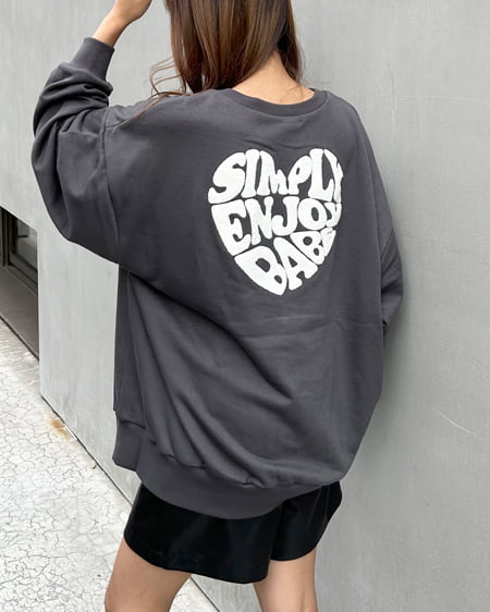 INGNI(イング) Backハートロゴサガラ刺しゅうチュニック チャコールグレー