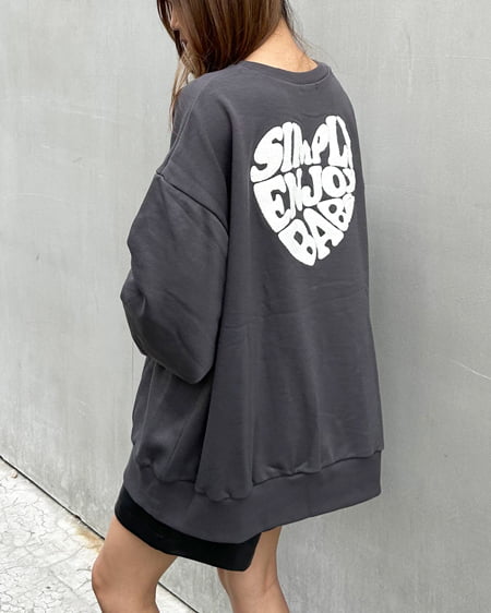 INGNI(イング) Backハートロゴサガラ刺しゅうチュニック チャコールグレー