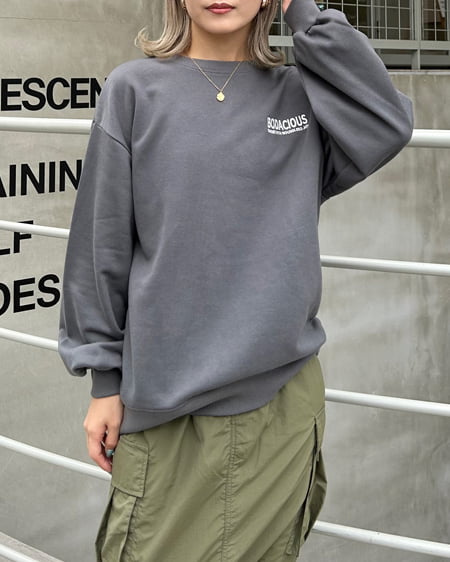 INGNI（イング） Back転写プルオーバー ﾁｬｺｰﾙｸﾞﾚｰ