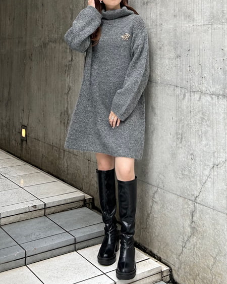 INGNI（イング） プラットフォームストレッチロングブーツ ｸﾛ
