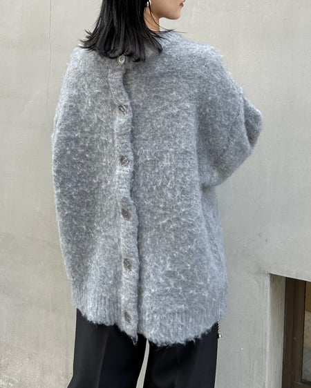 INGNI(イング) ミドル丈シャギーニットカーディガン(前後2way) グレー