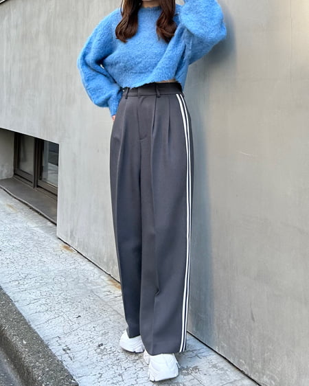 INGNI（イング） ショート丈シャギーニット ﾌﾞﾙｰ