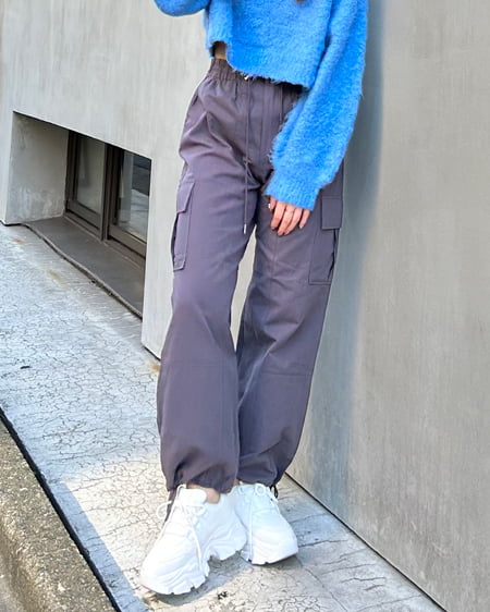 INGNI(イング) 綿ツイルドローコードカーゴ/パンツ チャコールグレー