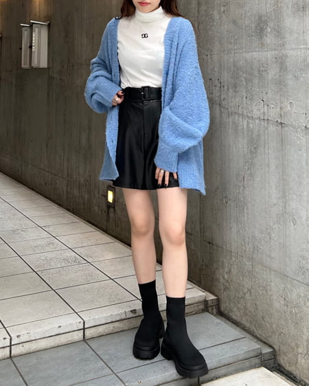 INGNI(イング) ブークレーニットカーディガン ブルー