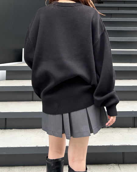 INGNI(イング) 配色ロゴチュニックニット クロ