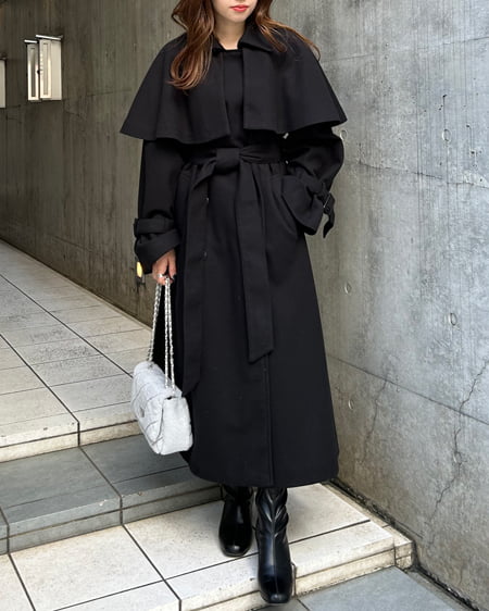 INGNI(イング) ケープセットAラインコート クロ