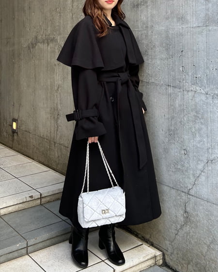 INGNI(イング) ケープセットAラインコート クロ