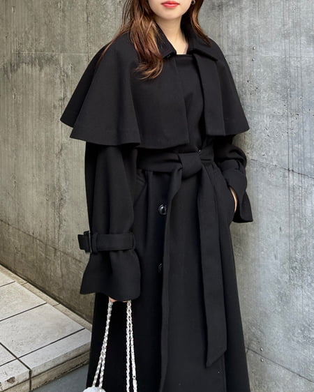 INGNI(イング) ケープセットAラインコート クロ