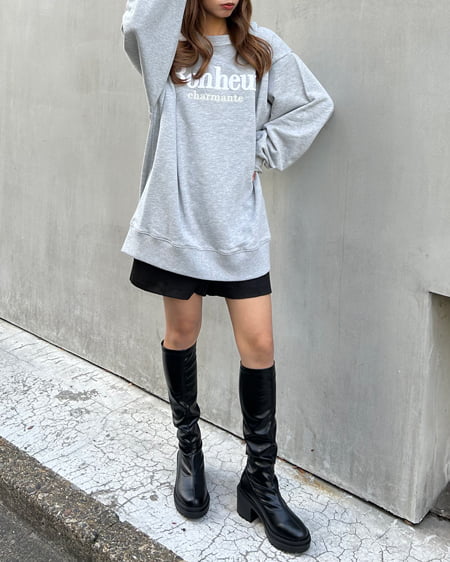 INGNI(イング) サガラ刺しゅうロゴチュニック グレー