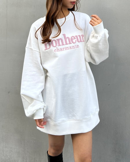 INGNI(イング) サガラ刺しゅうロゴチュニック オフホワイト/ピンク