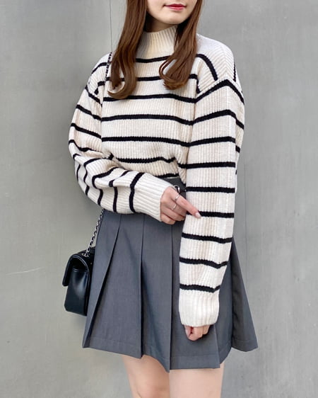 INGNI(イング) モックネックニット ボーダー