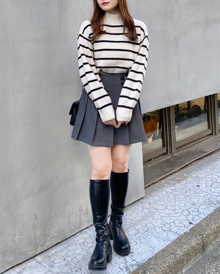 INGNI(イング) モックネックニット ボーダー