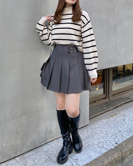 INGNI(イング) モックネックニット ボーダー