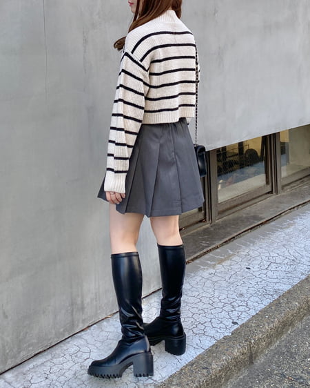 INGNI(イング) モックネックニット ボーダー