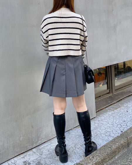 INGNI(イング) モックネックニット ボーダー