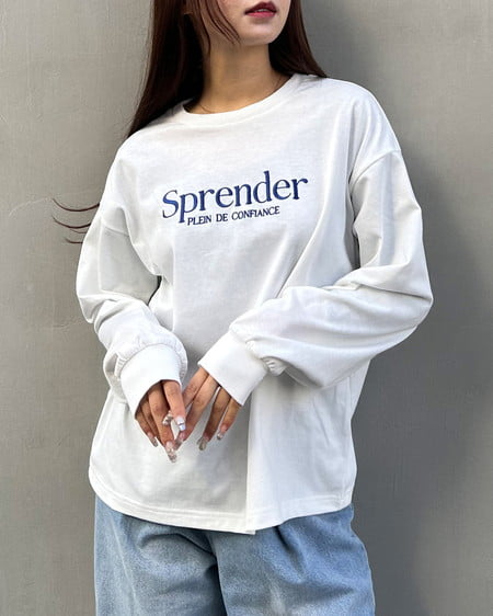 【春の新作】2段シンプルロゴロングTシャツ