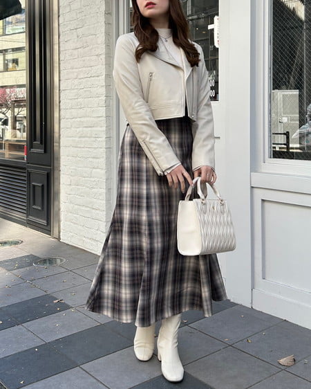 INGNI(イング) BackレースUPチェック柄マーメイドスカート ブラウン/チェック