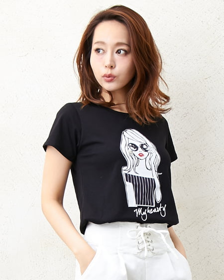 INGNI(イング) NEWレトロガール／Tシャツ ｸﾛ