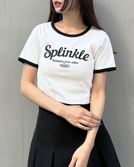 INGNI（イング） リンガーロゴTシャツ／Ａ ｵﾌﾎﾜｲﾄ/ｸﾛ