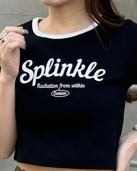 INGNI（イング） リンガーロゴTシャツ／Ａ ｸﾛ/ｵﾌﾎﾜｲﾄ