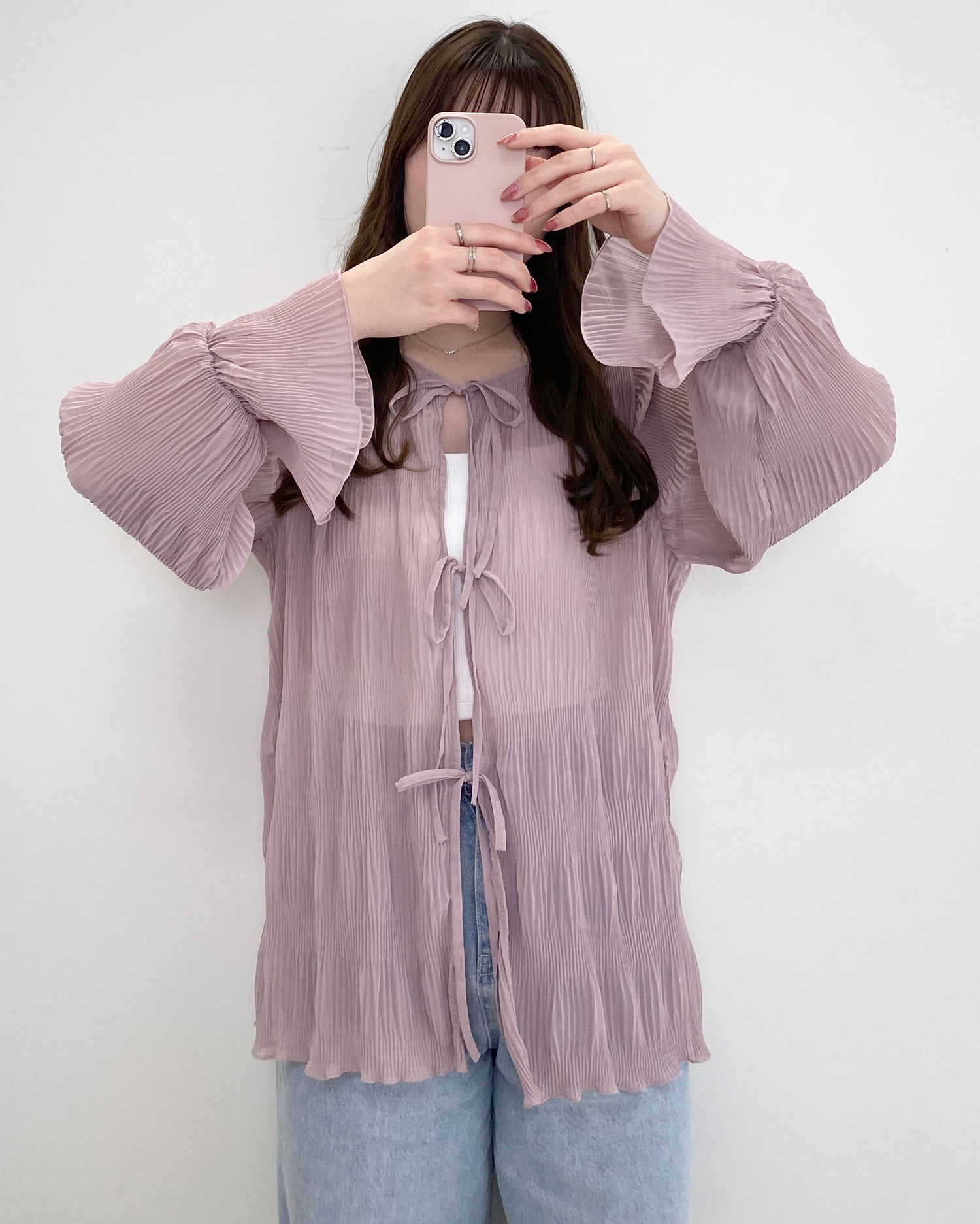 美品 MLMLABEL プリーツ袖ブラウス チュニック エムエルエム