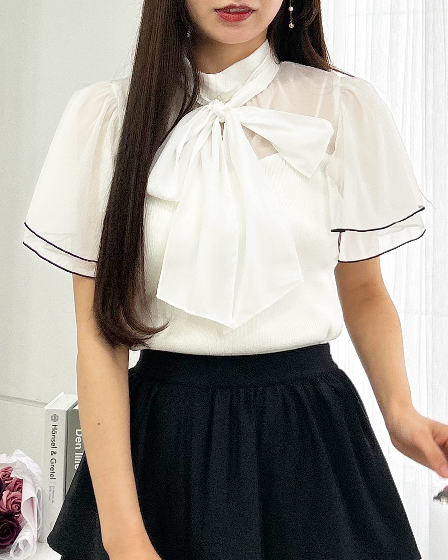 シアーボウタイフリルニット|INGNI(イング) 公式通販|INGNI STORE シアーボウタイフリルニット|INGNI(イング) 公式通販|INGNI STORE