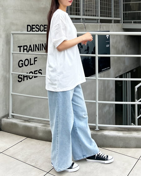 INGNI（イング） BackサークルロゴチュニックTシャツ ｵﾌﾎﾜｲﾄ