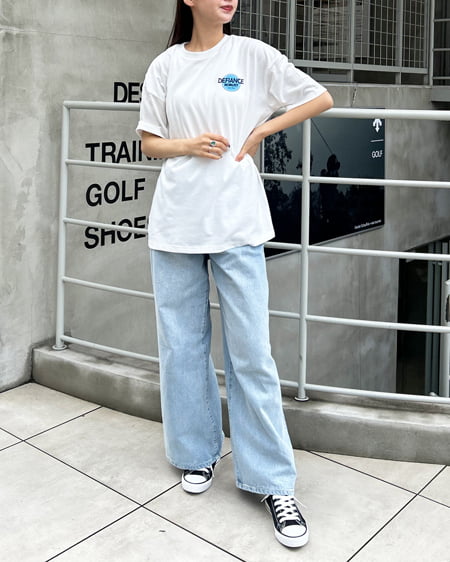 INGNI（イング） BackサークルロゴチュニックTシャツ ｵﾌﾎﾜｲﾄ