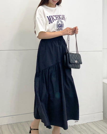 INGNI（イング） カレッジロゴチュニックTシャツ ｵﾌﾎﾜｲﾄ